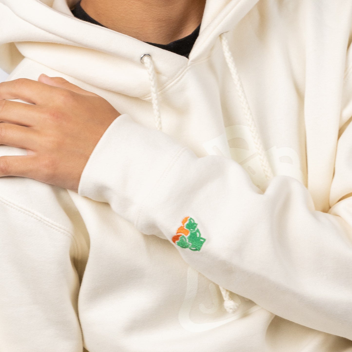 Hoodie - Cream on Cream Logo