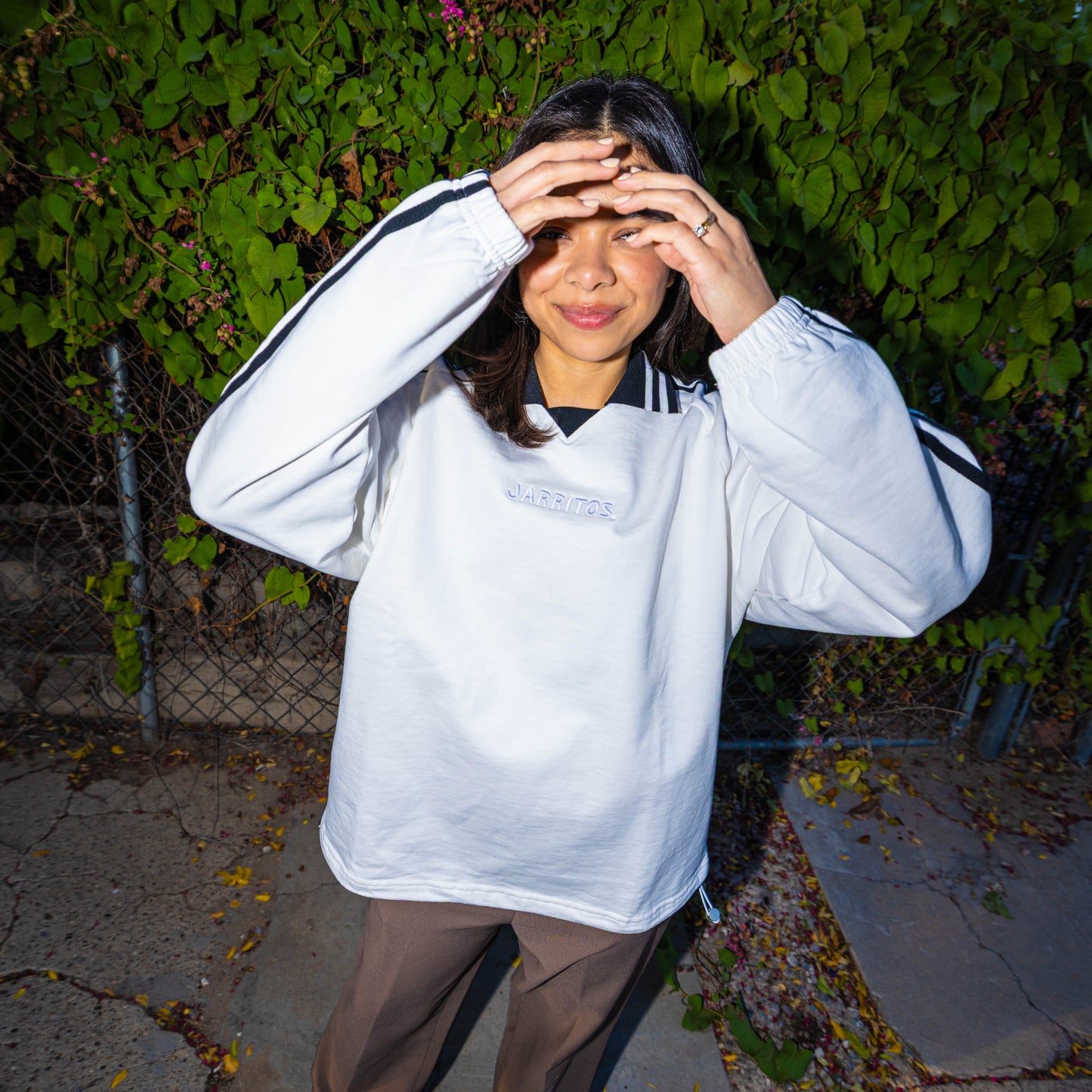 Sporty Stripped Collared Sweatshirt