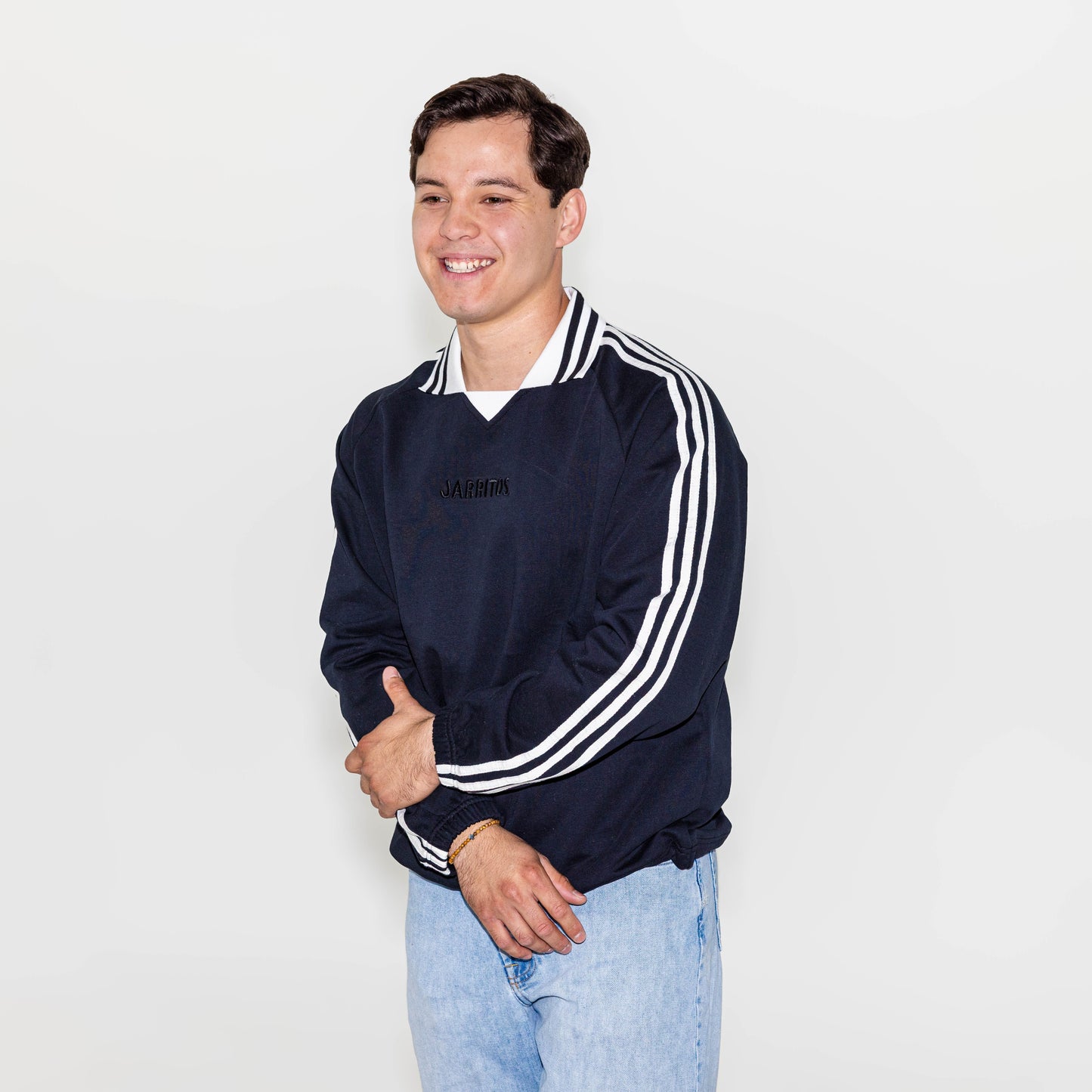 Sporty Stripped Collared Sweatshirt